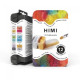 HIMI Jelly Twin Cup Gouache Σετ 12 Μεταλλικών Χρωμάτων (Black Case)