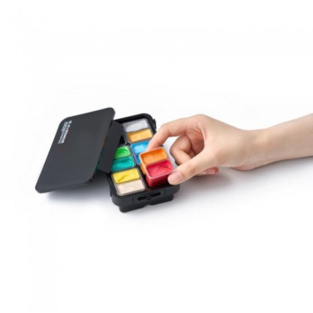 HIMI Jelly Twin Cup Gouache Σετ 12 Μεταλλικών Χρωμάτων (Black Case)