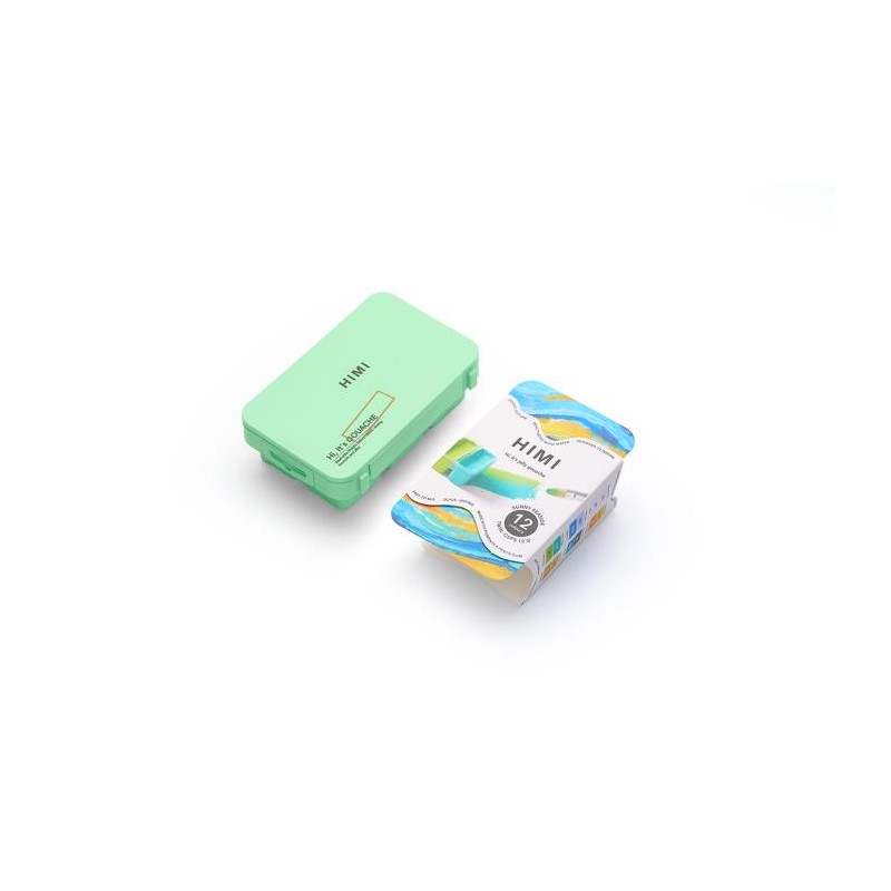 HIMI Jelly Twin Cup Gouache Σετ 12 Sunny Seaside Χρωμάτων (Green Case)