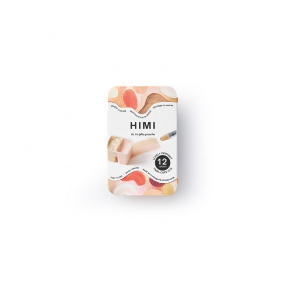 HIMI Jelly Twin Cup Gouache Σετ 12 Lovely Portrait Χρωμάτων (Peach Case)