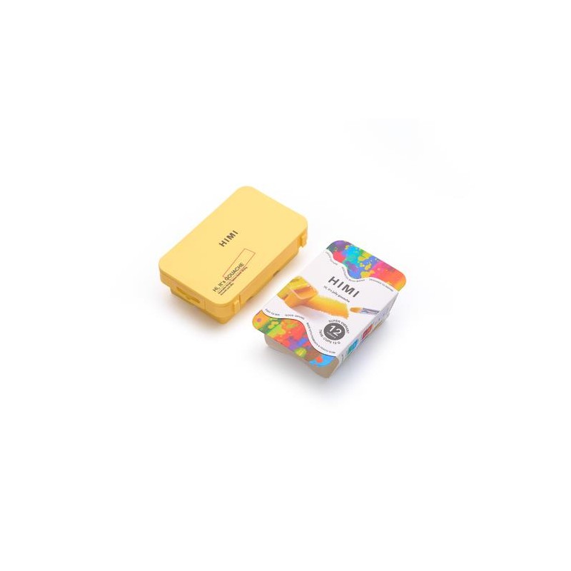 HIMI Jelly Twin Cup Gouache Σετ 12 Super Vibrant Χρωμάτων (Yellow Case)