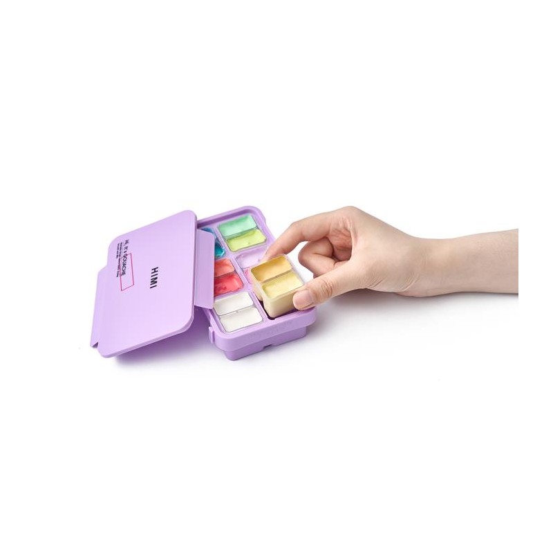 HIMI Jelly Twin Cup Gouache Σετ 12 Soft Pastel Χρωμάτων (Purple Case)