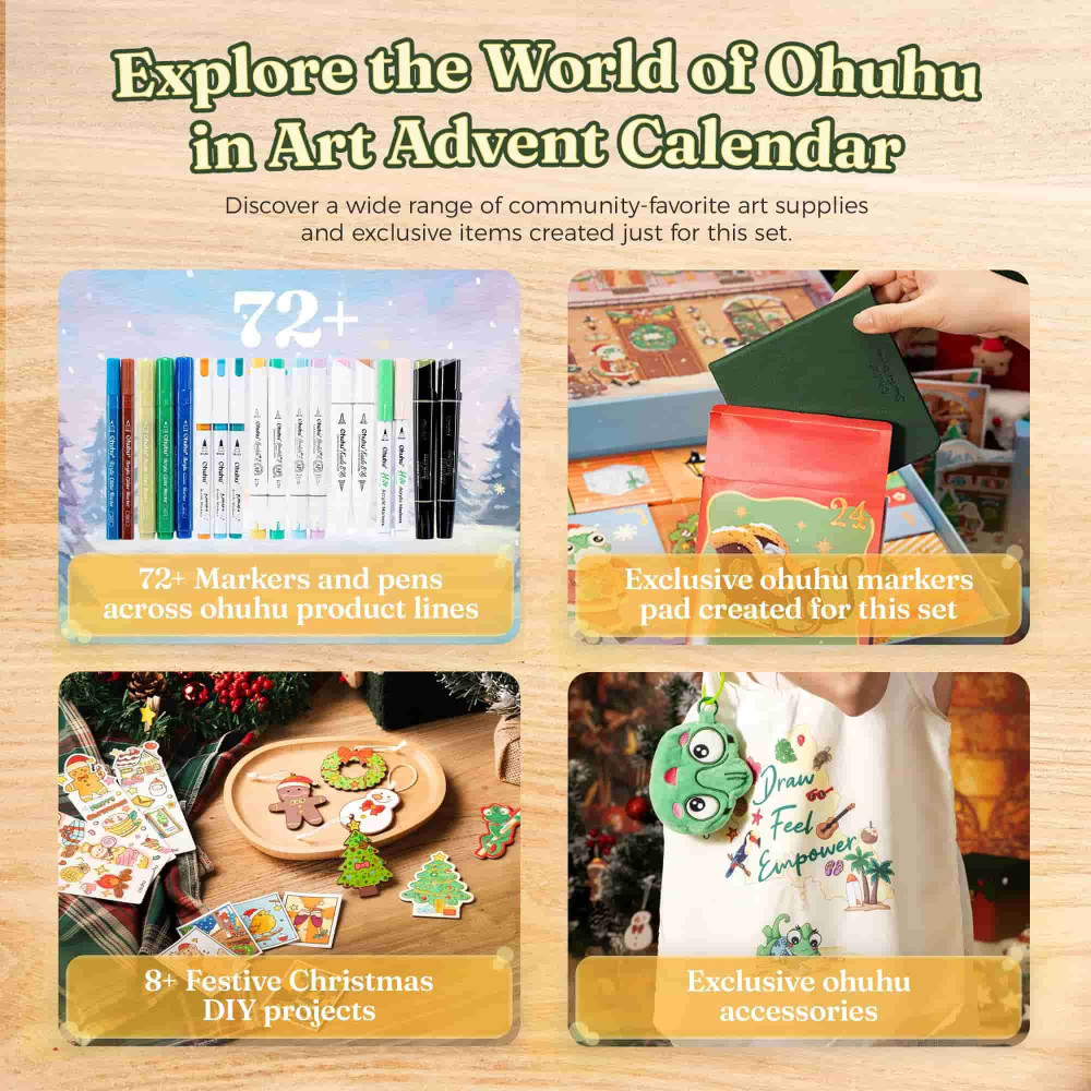 Ohuhu Advent Calendar Christmas Art