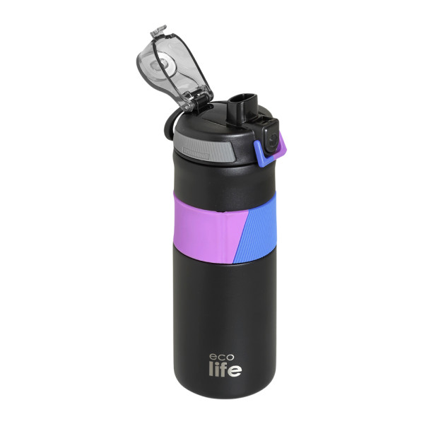 EcoLife Black Thermos με Λαβή Σιλικόνης 500ml