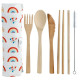 Puckator Σετ Μαχαιροπίρουνα από Bamboo σε θήκη από καμβά Rainbow (6τμχ)